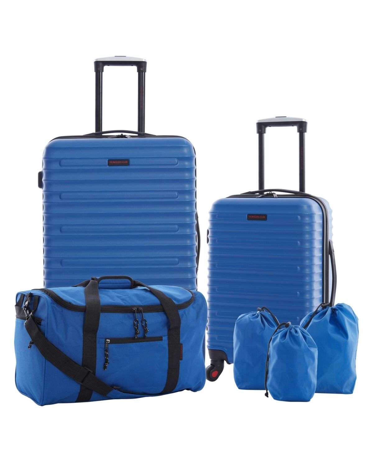 Travelers Club Tour Collection 6 Piece Hard Side Set with Spinner Wheels - Blue