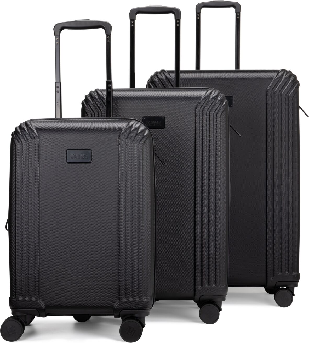 Badgley Mischka Evalyn 3 Piece Expandable Luggage Set - Black