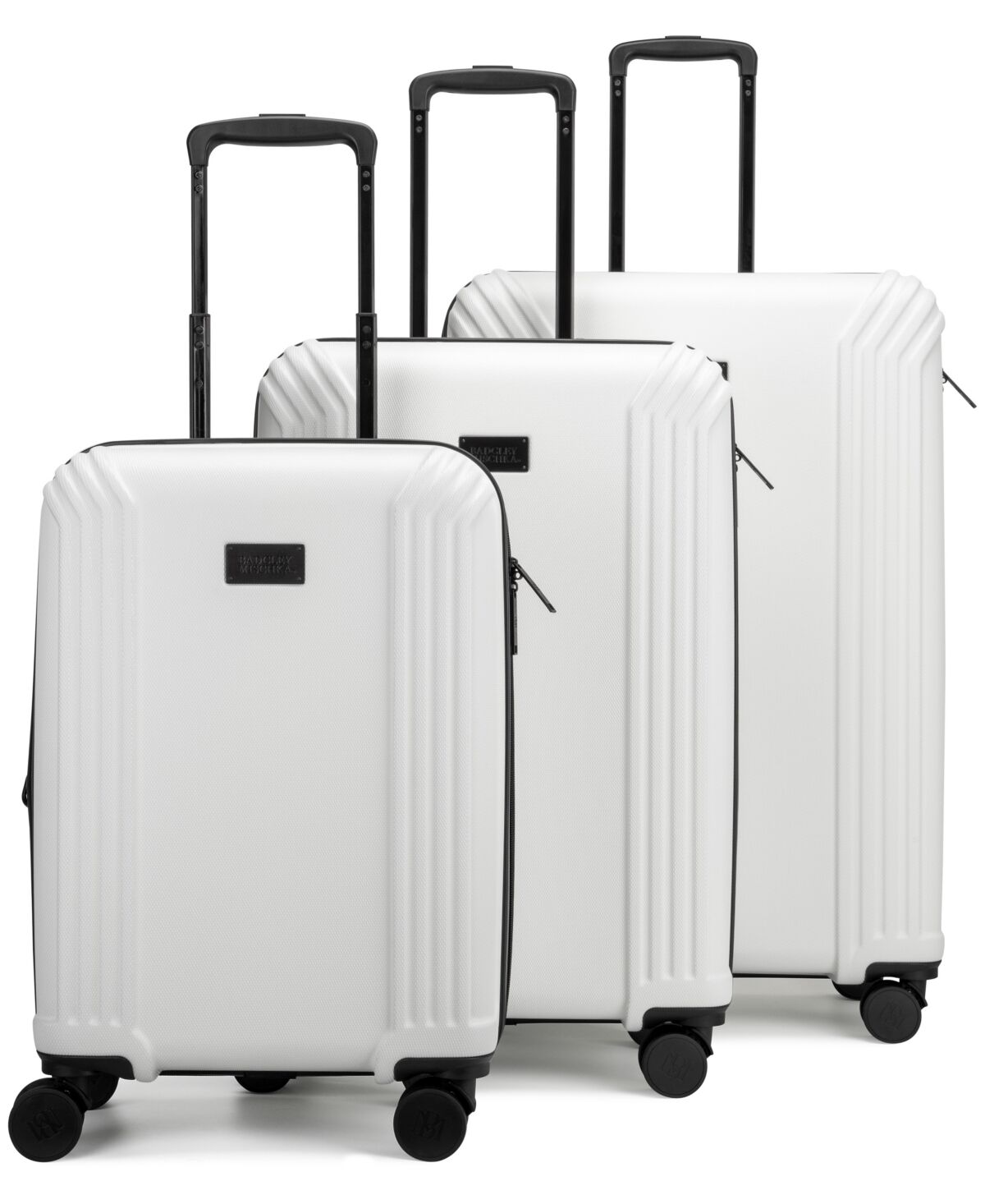 Badgley Mischka Evalyn 3 Piece Expandable Luggage Set - White