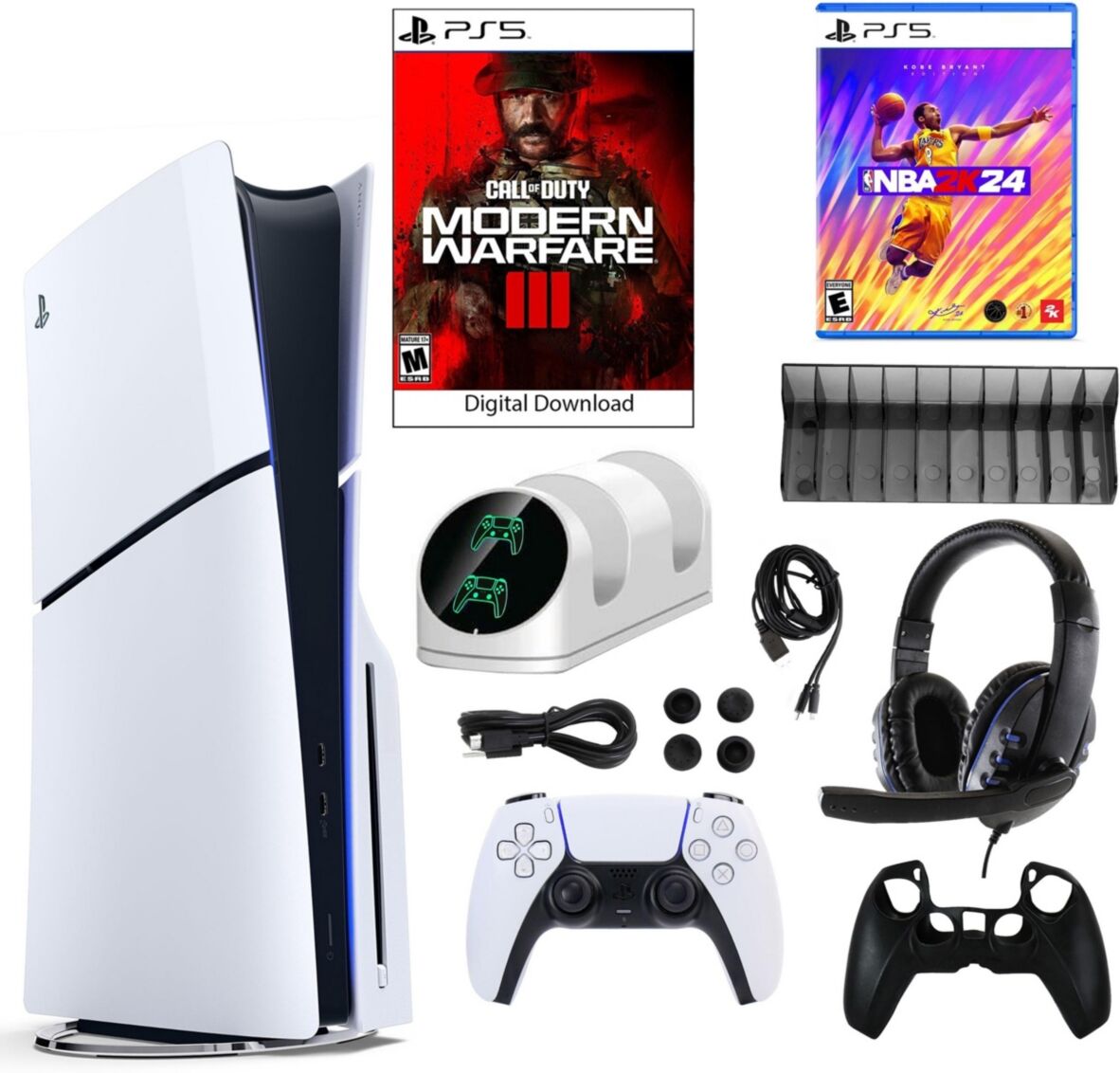 Playstation PS5 Cod Core with Nba 2K24 Game and Accessories Kit - White