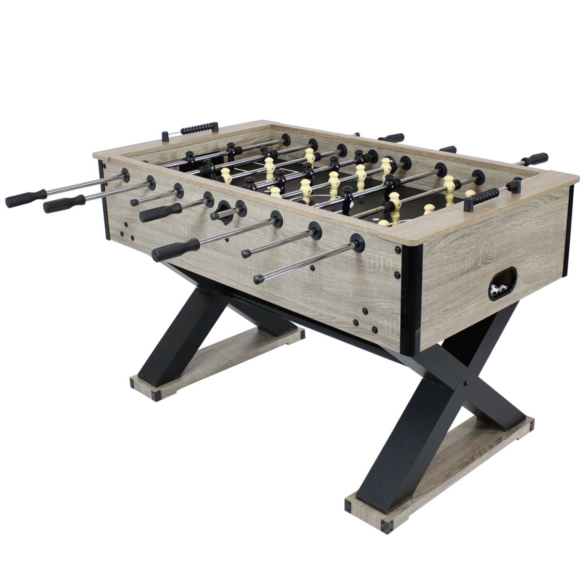 Sunnydaze Decor Delano 54.5 in Foosball Table with Distressed Wood Look - Grey
