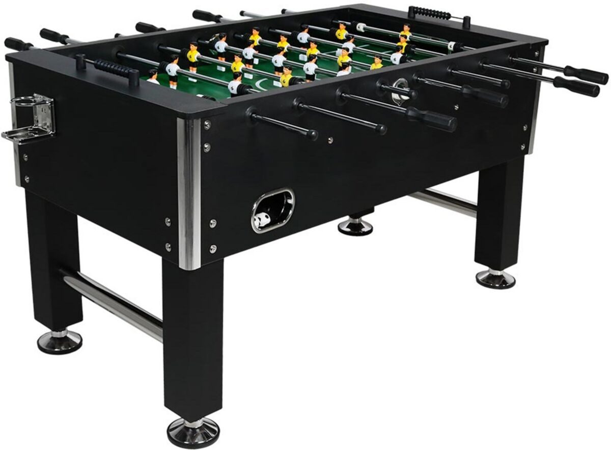 Sunnydaze Decor 55 in Foosball Game Table with Drink Holders - Black