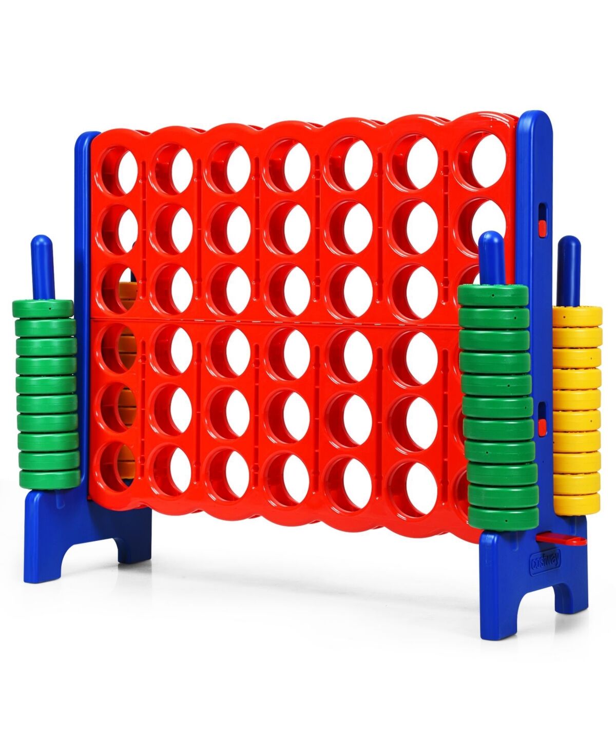 Sugift Jumbo 4-to-Score Giant Game Set with 42 Jumbo Rings and Quick-Release Slider-Blue - Open Miscellaneous