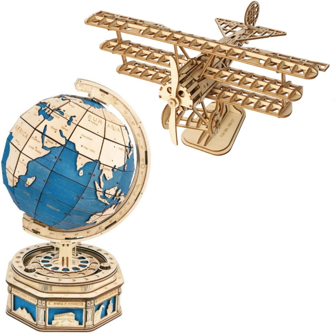 Flash Popup Diy 3D Puzzle 2 Pack - Big Globe and Airplane - Open Miscellaneous