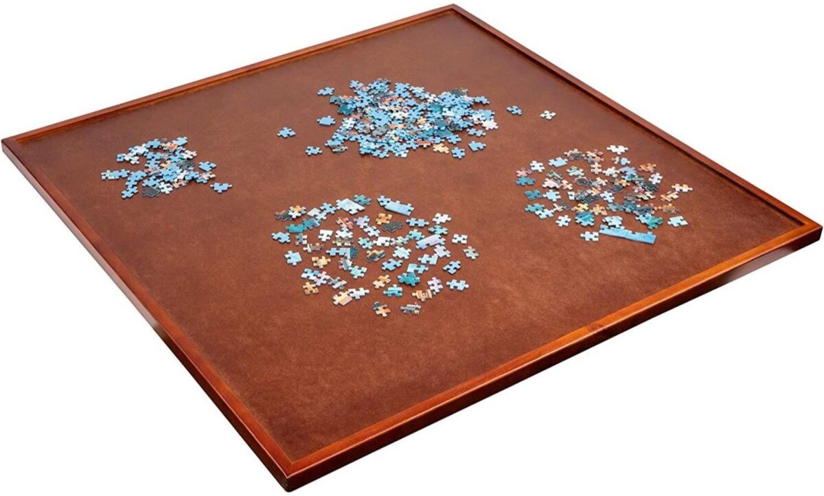 Jumbl 1500pc Spinner Puzzle Board, 360° Rotation Jigsaw Puzzle Table - Brown