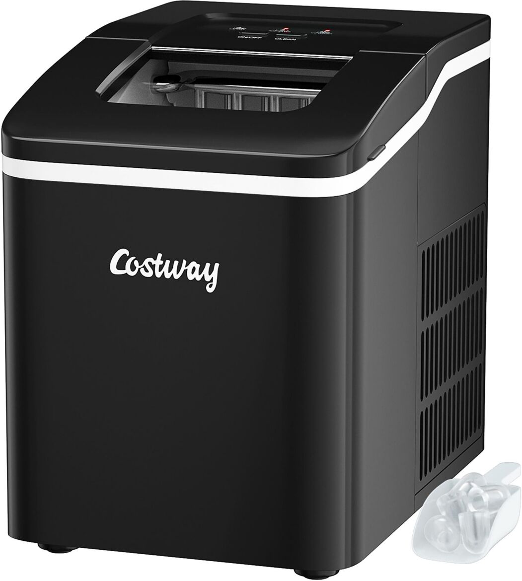 Costway Portable Ice Maker Machine Countertop 26Lbs/24H Self-cleaning - Black