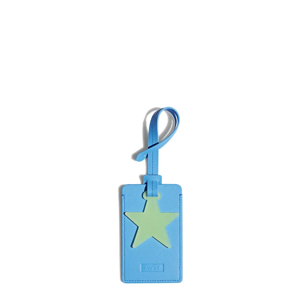 Away The Luggage Tag & Charm Duo in Blue Yellow Star