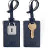 Away The Luggage Tag & Charm Duo in Navy Lock & Key (Set of 2)