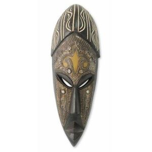 Bungalow Rose Dromoh Wood Mask Wall Decor in Brown, Size 17.0 H x 6.0 W in   Wayfair B109C2004BE04613B23BB763AD01E35D