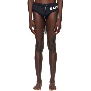 Balmain Black Printed Swim Briefs  - 010 BLACK/WHITE - Size: 3X-Large - Gender: male