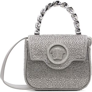 Versace Silver Crystal 'La Medusa' Mini Bag  - 1E98P Pearl Grey Pal - Size: UNI - Gender: female