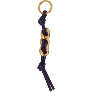 Bottega Veneta Navy Lambskin Keychain  - 5103-UNICORN-GOLD - Size: UNI - Gender: male