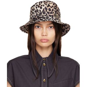 GANNI Black & Beige Leopard Bucket Hat  - 942 Leopard - Size: Medium - Gender: female