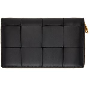 Bottega Veneta Black Zip Around Wallet  - 8425 Black/Gold - Size: UNI - Gender: female