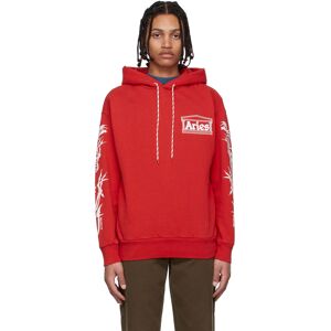 Aries Red Cotton Hoodie  - RED - Size: Small - Gender: male