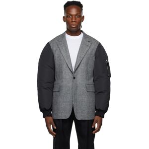 Alexander McQueen Grey Oversized Parka Sleeves Blazer  - 1204 MID GREY/CHARCO - Size: IT 48 - Gender: male