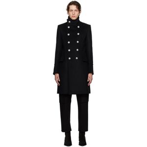 Balmain Black Mid-Length Military Coat  - 0PA NOIR - Size: IT 52 - Gender: male