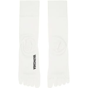 Balenciaga White Logo Toe Socks  - 9060 White - Size: UNI - Gender: female