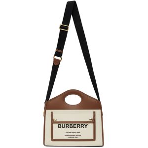 Burberry Off-White Canvas Small Pocket Tote  - Natural/MaltBrown - Size: UNI - Gender: female