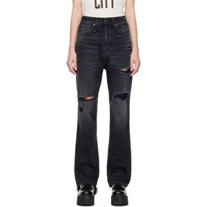 R13 Black Izzy Drop Jeans  - Jake Black - Size: WAIST US 24 - Gender: female