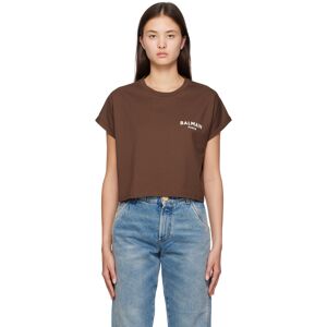 Balmain Brown Flock T-Shirt  - WCH MARRON CHAUD/NAT - Size: Extra Large - Gender: female