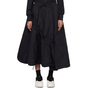 Y-3 Black Quilted Midi Skirt  - Black - Size: Large - Gender: female