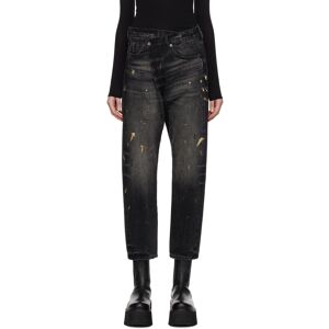 R13 Black Crossover Jeans  - Eton Black - Size: WAIST US 25 - Gender: female
