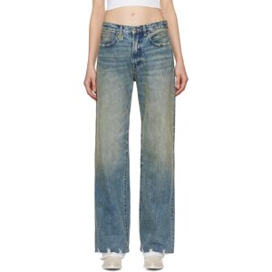 R13 Blue D'Arcy Loose Jeans  - Clinton Blue - Size: WAIST US 25 - Gender: female