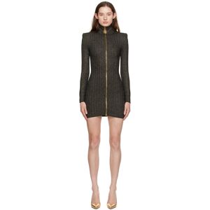 Balmain Black & Gold Zip Dress  - EAD Noir/Or - Size: FR 42 - Gender: female