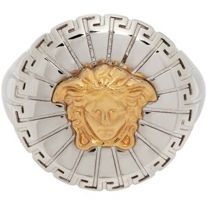 Versace Silver & Gold Medusa Biggie Ring  - 4J390 SILVER/GOLD - Size: 17 - Gender: male
