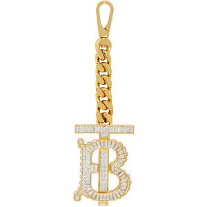 Burberry Gold Crystal-Cut Keychain  - Light Gold - Size: UNI - Gender: female