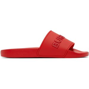 Burberry Red Embossed Logo Slides  - BRIGHT RED - Size: IT 43 - Gender: male