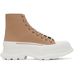Alexander McQueen Beige Leather Tread Slick Sneakers  - 2623 CAM./OF.WH/CAM. - Size: 45 - Gender: male