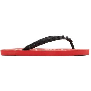 Christian Louboutin Red Loubi Flat Sandals  - H358 BLACK/LOUBI - Size: IT 45 - Gender: male
