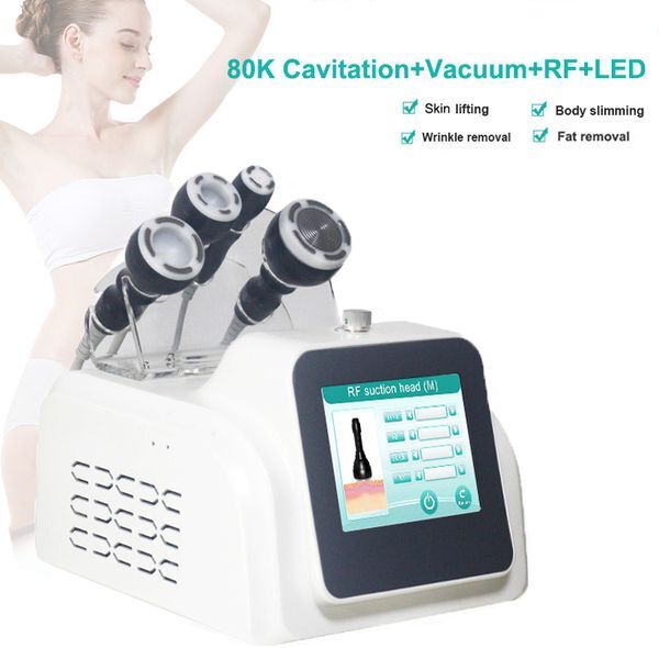 80K cavitation rf body contouring vacuum therapy machines ultrasonic liposuction cellulite reduce radio frequency device 4 handles