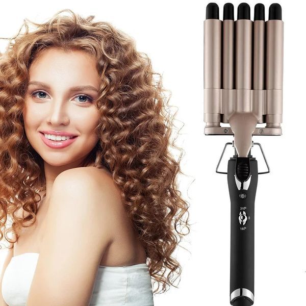 5 Tube Hair Curler Fast Heating Big Wave Curling Iron Ceramic Five Stick Egg Curl Waver Tools For All Types Of 240110