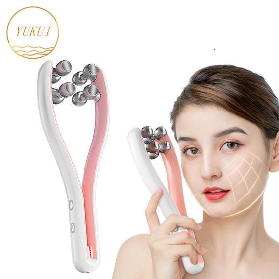 Home Beauty Instrument Double Chin Skin Care Device Y Shape Hand Held Electric Microcurrent Face Slimming EMS Massager V Roller Lift 230511