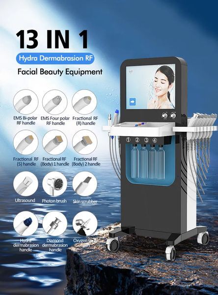 2023 New Arrival Hydrafacial 13 in 1 Machine Microdermabrasion Hydro Dermabrasion system Facial SPA fractional RF BIO Face Lifting Skin care Beauty salon equipment