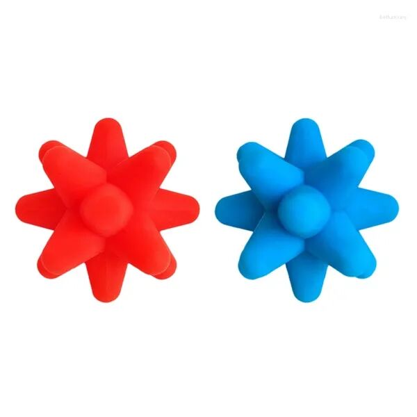 Nail Art Equipment 2 Pcs Sports Fitness Fascia Muscle Relaxation Back Arm Leg Body Massage Roller Ball Accessories Red &amp; Blue