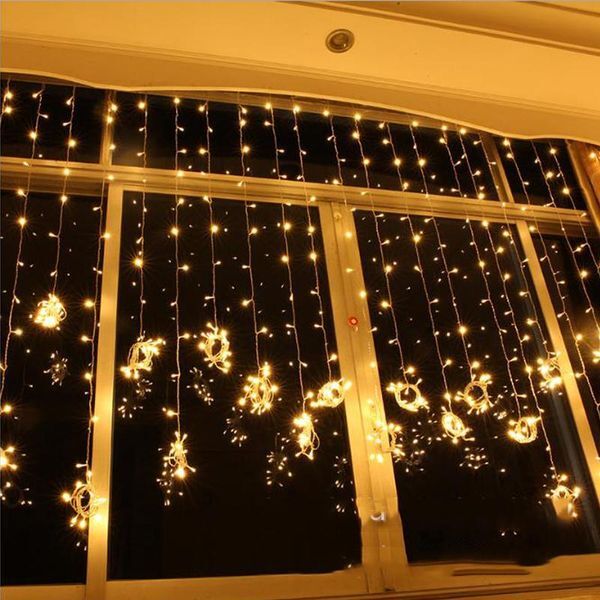 Strings 1x6m Fairy Light LED Window Curtain String Wedding Party Garden Home Decoration