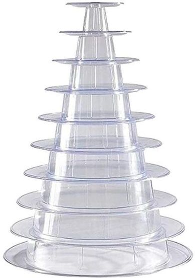 Jewelry Pouches Bags 10 Tier Cupcake Holder Stand Round Macaron Tower Clear Cake Display Rack For Wedding Birthday Party Decor1821