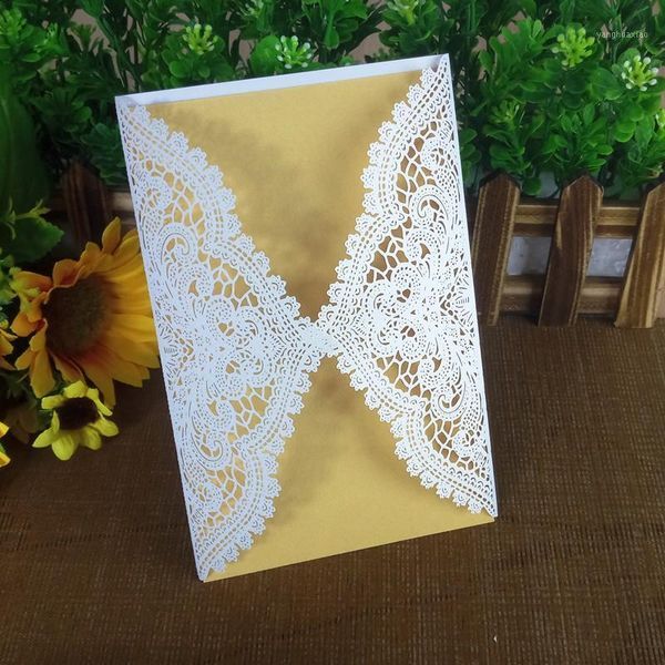 Greeting Cards 44pcs Openwork Lace Wedding Invitations Card Party Supplies Invitation Birthday 5ZH671