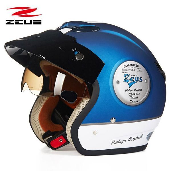 ZEUS 381c Retro half face motorcycle helmet scooter capacete open vintage face 3 4 helmet Electric locomotive motorbike252m
