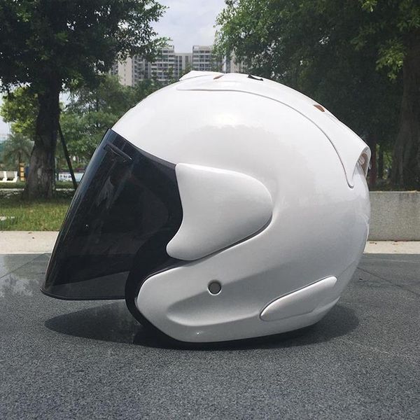 Motorcycle Helmets Half Open Face Helmet White Riding Motocross Racing Motobike Four Seasons Safety 3/4 UnisexMotorcycle