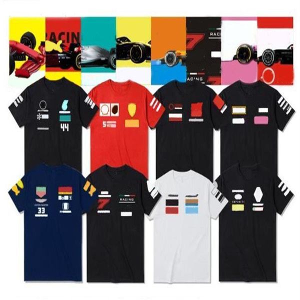 F1 racer T-shirt short-sleeved Hamilton Vettel Vistapan racing suit round neck polyester quick-drying can be customized2869