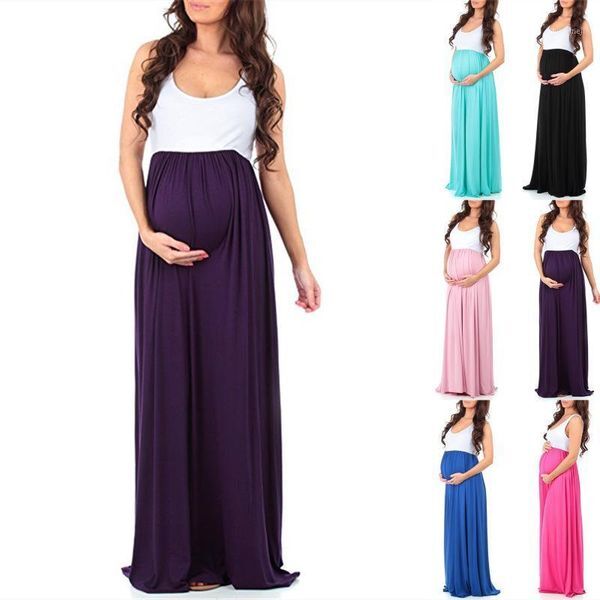 Maternity Dresses 2022 Fashion Sleeveless Pregnancy Women O-Neck Pography Clothes For Pregnant Vestidos