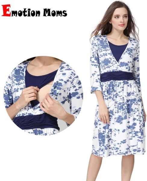 Dresses Spring And Summer Nursing Dress Maternity Patterned Clothes Comfortable Breastfeeding Dresses For Pregnant Women