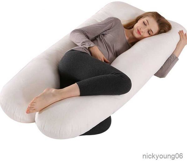 Maternity Pillows Soft Coral Fleece Pregnancy Body Pillow for Side Sleepers Shape Sleep Pregnant Women Home