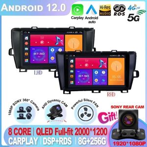 Toyota 2K For Toyota Prius XW30 2009 2010 2011 2012 2013 2014 2015 Android 12 Car Radio Multimedia Video Player GPS Navi Stereo Carplay-3