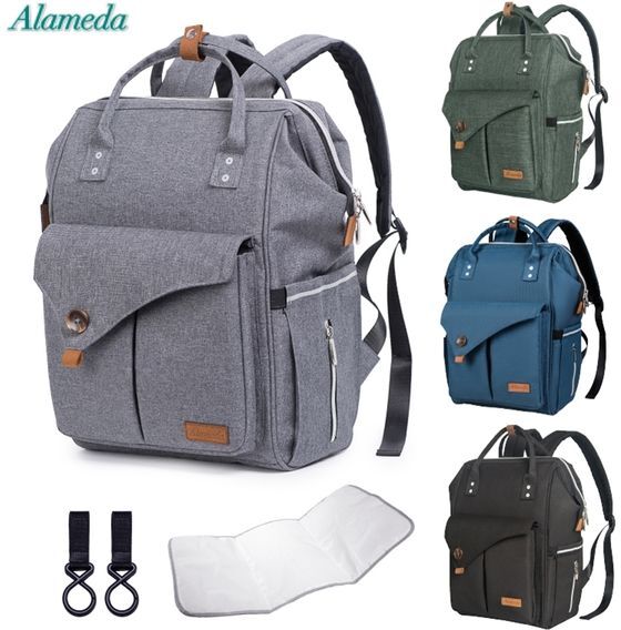 Alameda Fashion Mummy Maternity Bag Multi-function Diaper Bag Backpack Nappy Baby Bag with Stroller Straps for Baby Care LJ200827